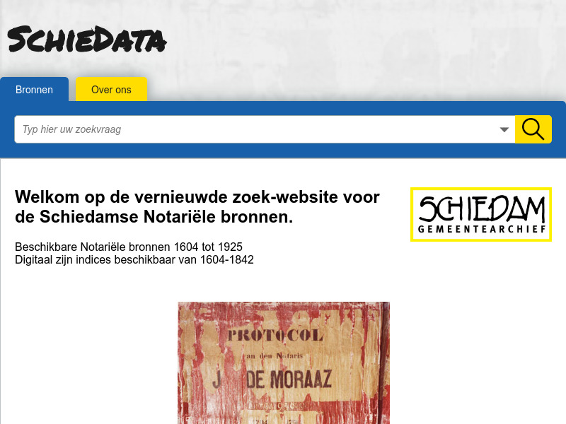 Screenshot van website