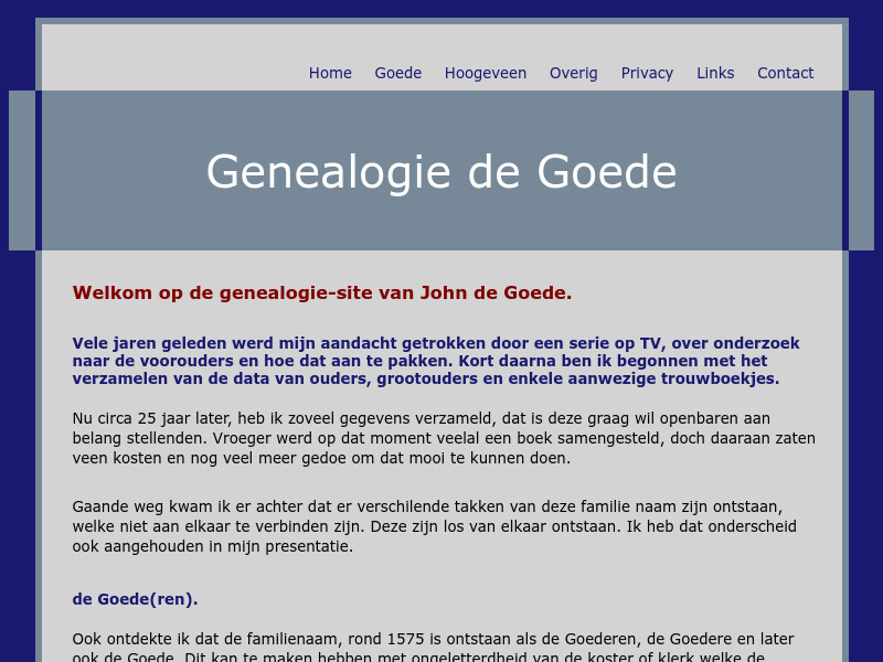 Screenshot van website