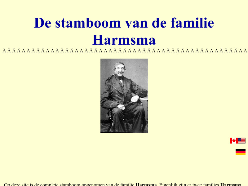 Screenshot van website