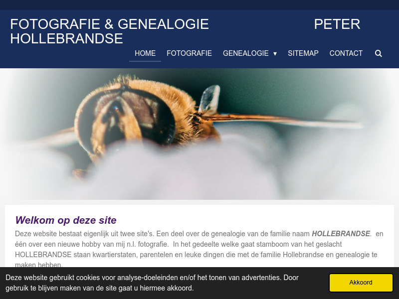 Screenshot van website