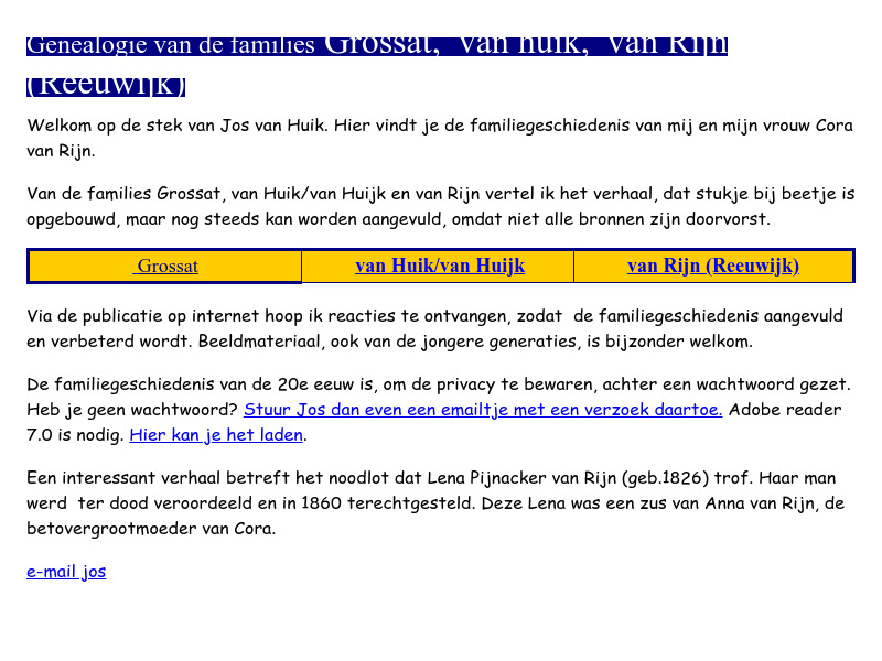 Screenshot van website
