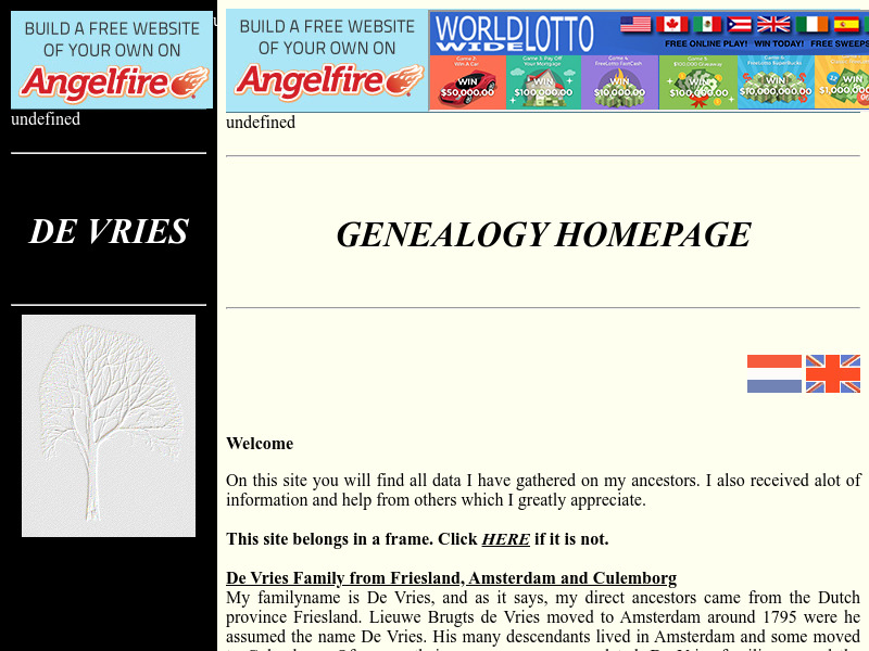 Screenshot van website