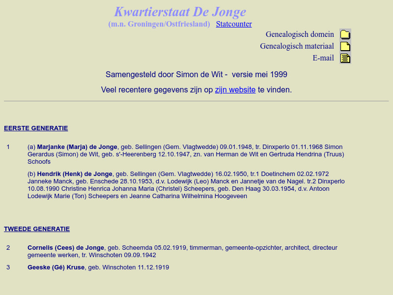 Screenshot van website