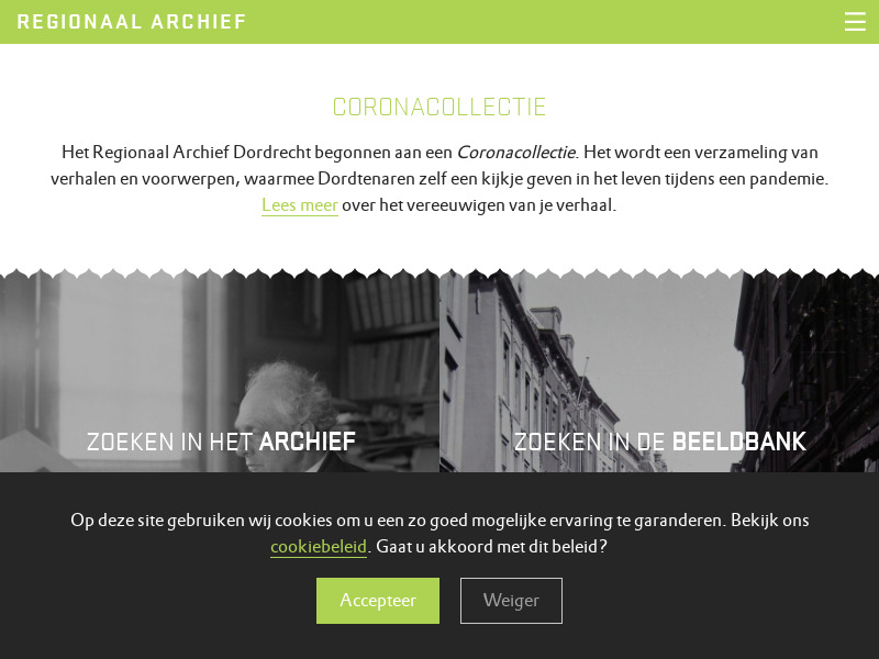 Screenshot van website