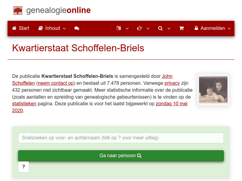 Screenshot van website