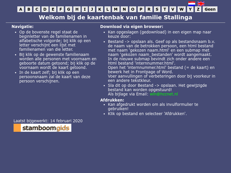 Screenshot van website