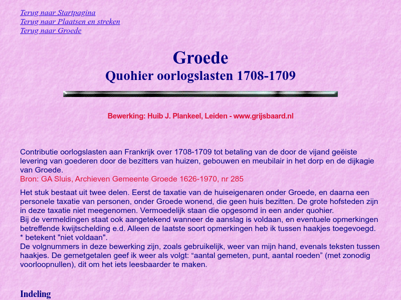Screenshot van website